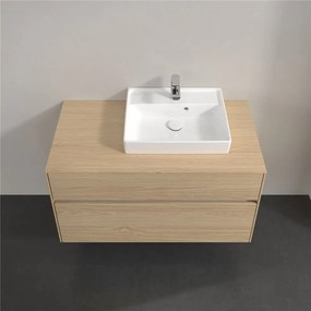 VILLEROY &amp; BOCH Collaro závesná skrinka pod umývadlo na dosku (umývadlo vpravo), 2 zásuvky, s LED osvetlením, 1000 x 500 x 548 mm, Nordic Oak, C015B0VJ