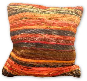 Patchworková Obliečka na Vankúš - 40x40cm - Oranžové Odtiene