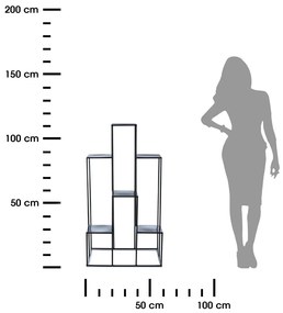 STOJAN NA KVETINÁČ KASKADA 110X60X40 CM ČIERNA