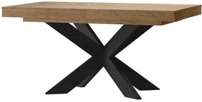 Jídelní rozkládací stůl Cozy 39 z masivu 160/210 cm dub Rustikal/černý