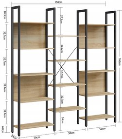 Knižnica TAYLOR SONOMA 14 políc, 166x158cm