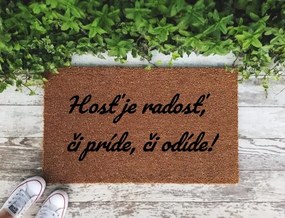 Hosť je radosť... - kokosová rohožka s nápisom - v niekoľkých veľkostiach (Vyberte veľkosť: 60*90 cm)