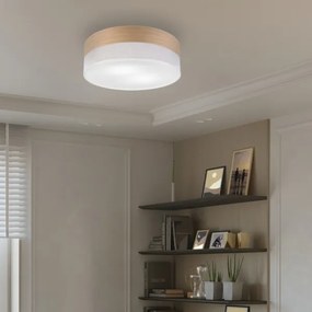 Stropné svietidlo SIRJA WOOD 2xE27/15W/230V pr. 45 cm biela/dub