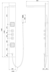 Mexen Savio, sprchový panel 3-funkčný, chrómová, 7605-03-00