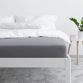 Goldea jersey elastická plachta - tmavo sivá 90 x 200 cm