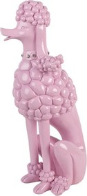 Ružová dekorácia figúrka pudel Poodle - 13*17*33 cm
