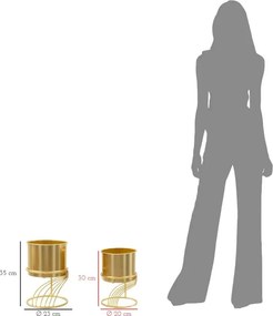 Sada 2 ks stojanů na květiny Spirally zlatá