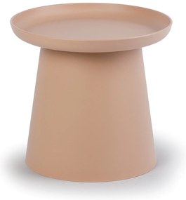 Plastový kávový stolík FUNGO, priemer 50 cm, tehlový