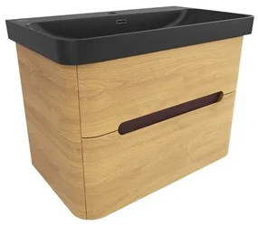 Kúpeľňová skrinka s umývadlom SAT Fusion 77,5x53x45 cm dub medový mat SATFUSION280DMBKM