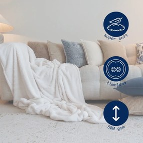 Bielobéžová deka z umelej kožušiny 150x200 cm Ruby – Tiseco Home Studio