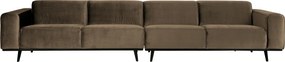 BePureHome Statement XL 372 cm veľká zamatová sedačka - Sivohnedá