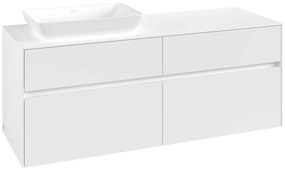 VILLEROY &amp; BOCH Collaro závesná skrinka pod umývadlo na dosku (umývadlo vľavo), 4 zásuvky, 1400 x 500 x 548 mm, White Matt, C11700MS
