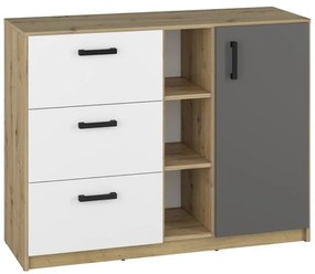 Komoda 120 Fini 06 dub artisan/biela/antracit