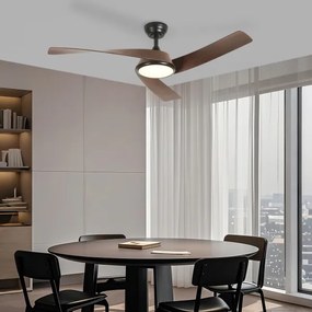 ZEVENTI - LED stropný ventilátor AERYS LED/24W/230V Wi-Fi Tuya čierna/orech + diaľkové ovládanie