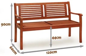 InternetovaZahrada Záhradný lavica - Eukalyptus - 120 cm