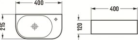 Mexen Viera umývadlo na dosku ľavé 40 x 21 cm, biele - 21274000L