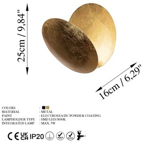 LED Nástenné svietidlo YOSMA LED/5W/230V 3000K zlatá