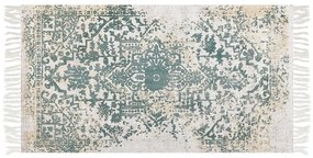 Viskózový koberec 80 x 150 cm béžová/zelená BOYALI Beliani