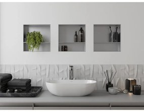 Mexen X-Wall-NR, polička na zapustenie pod obklad bez goliera 30 x 30 cm, oceľová, 1911303010S