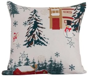 Obliečka na vankúš z mikrovlákna SNOWY HOUSES 45x45 cm, biela