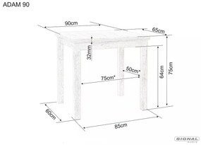 Jídelní stůl Adam 90 cm dub sonoma