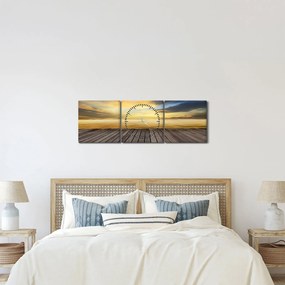 Obraz - Mólo s výhľadom (s hodinami) (90x30 cm)