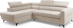 Rohová sedačka Nardo L s rozkladom ľavostranná - béžový plyš Pretty 03