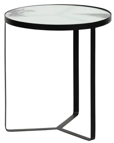 Kovový odkladací stolík so sklenenou doskou BePureHome Fly, ⌀ 45 cm