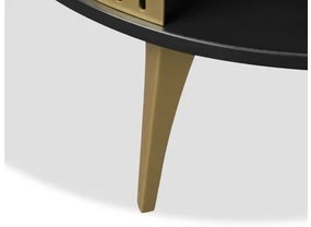 Konferenčný stolík Mozimo Gold, Farba: zlatá/čierny molet