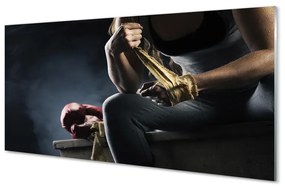Obraz plexi Žena bandáž rukavice 125x50 cm