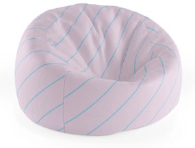 Sablio Sedací vak Cocoon Modré pruhy na ružovej - 115 x 75 cm x 45 cm
