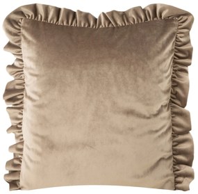 DEKORAČNÁ OBLIEČKA NA VANKÚŠ VELVET25 45X45 CM TMAVOBÉŽOVÁ