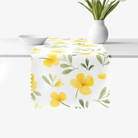 Goldea behúň na stôl teflónový - kvety pupalky 35x140 cm