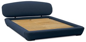 Tmavomodrá čalúnená dvojlôžková posteľ s roštom 160x200 cm Odette – Scandic