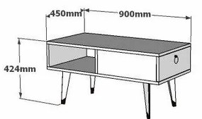 Konferenčný stolík Delux Sapphire Oak and White