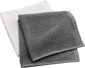 Biele/sivé froté bavlnené uteráky v súprave 2 ks 50x50 cm Gourmet – douceur d'intérieur