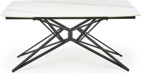 Rozkladací jedálenský stôl Alfredo 160/240 cm biely mramor/čierny