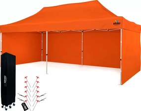 BRIMO Párty stan 3x6 m Nožnicový (3 steny) - Oceľová Konštrukcia a Plachta 330g/m² - s 3 stenami - Oranžová 11
