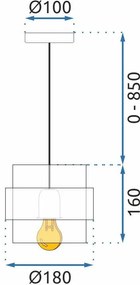Toolight Toolight, závesné svietidlo 1xE27 APP1236-1CP, zlatá, OSW-40036