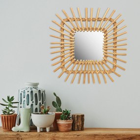 Dekorstudio Nástenné bambusové zrkadlo 45cm