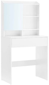 Toaletný stolík so zrkadlom a zásuvkou, Kozmetický stolík moderný, biely