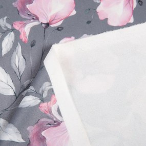 Biante Zamatový štvorcový obrus Tamara TMR-013 Ružové kvety na sivom 80x80 cm