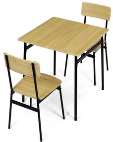 Autronic BONTEC Jedálenský set s 2 stoličkami, 70x70x76cm, mdf, divoký dub, AUT-O2121 OAK Farba: Hnedá