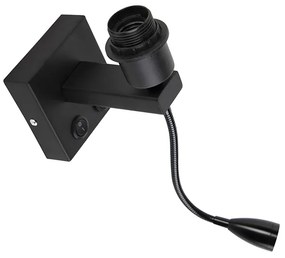 Moderná nástenná lampa čierna s flexibilným ramenom - Brescia Combi