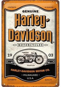 Plechová ceduľa Harley-Davidson - Genuine Motorcycles