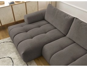 Taupe rozkladacia/s úložným priestorom rohová pohovka (ľavý roh/s leňoškou) Fuji – Bobochic Paris