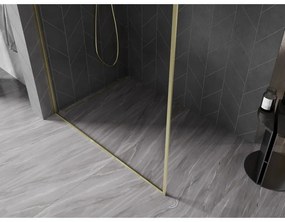Mexen, Mexen Kioto-XF L sprchová stena s rámom 90 x 202 cm, priehľadná 10 mm, brúsené zlato - 800-090-174-55-00-XF