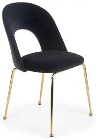 Jedálenská stolička PLATA –⁠ kov/látka, čierna