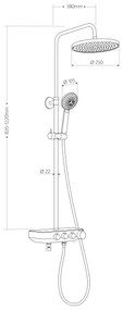 Aqualine - Sprchová súprava s batériou FARRAO lesklý chróm