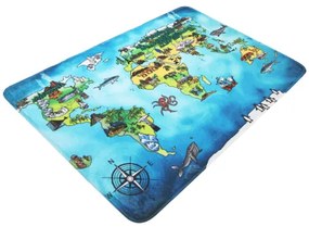 Koberce Breno Kusový koberec World Map, modrá, viacfarebná,76.5 x 117 cm